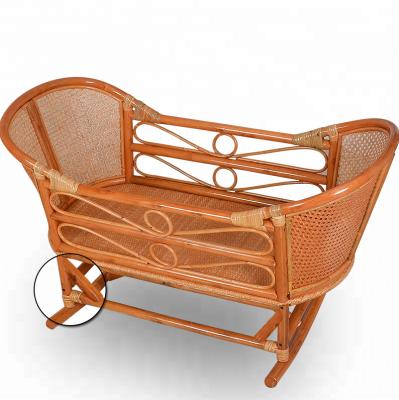 China Contemporary Home Furniture Bedroom Reinforce Crib Wicker Rattan Crib Baby Crib Baby Rocking Crib for sale