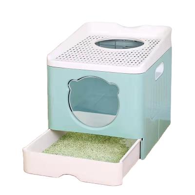 China Factory Direct Wholesale New Large Stocked Fully Enclosed Space Cat Litter Basin for sale