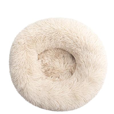 China Premium Small Plush Synthetic Price Guaranteed Small Large Quality Girui Large Dog Cat Round Donut Bed For Dogs for sale