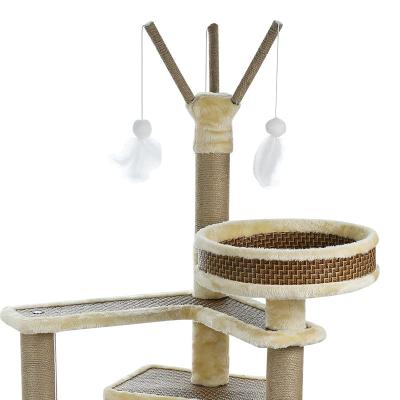 China Multilevel Cat House Stocked With Lined Posts Cat Activity Trees for sale