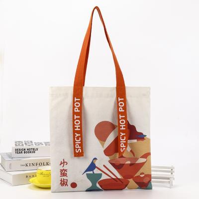 China Hot Sale New Style Handled Recycle Canvas Tote Bag Customized for sale