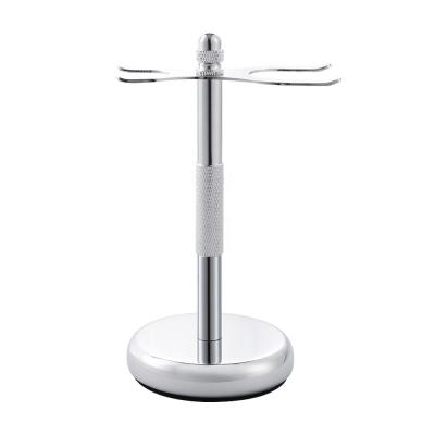 China Twin Blade Shower Shaving Brush and Stainless Steel Razor Holder for Shower Metal Razor Holder for sale