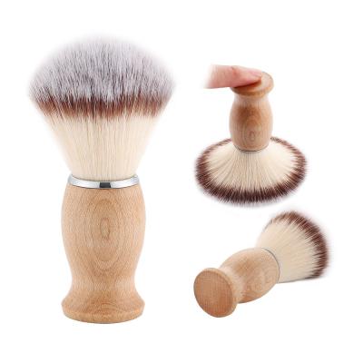 China Natural Shaving Brush Barber Men Synthetic Wooden Shaving Razor Travel Foam Brush for sale