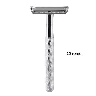 China Twin Blade Ready To Ship Metal Double Edge Zero Waste Safety Razor Set Eco Friendly Face Razor for sale