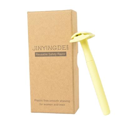 China New American Single Blade Metal Yellow Plated Brass Safety Razor for sale