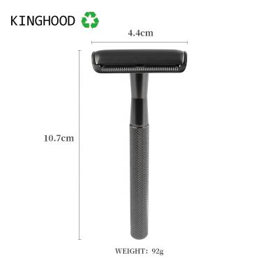 China Classic Twin Blade Safety Razor Metal Handle Rose Color Double Edge Razor Blade Razor for sale