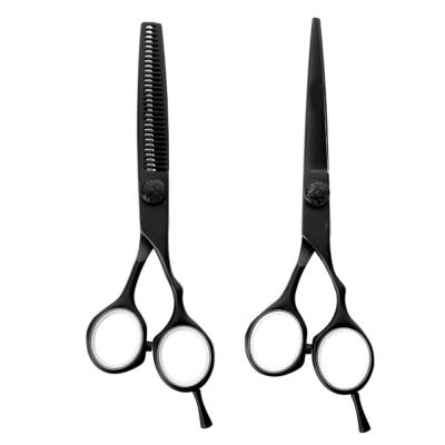 China Professional Black Hair Thinning Scissors Custom 440 Stainless Steel Hairdressing Beauty Stylist Scissors for sale