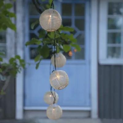 China Beautiful Colorful Ball Decoration String Light For Party LED Solar Lantern Light American Flag LED Solar Light Chinese Solar String Light for sale