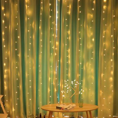 China Beautiful Diwali Party Wedding LED Christmas Light Decoration Outdoor Fairy Garden String Solar Curtain Lights for sale