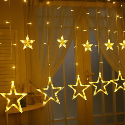 China Beautiful Twinkle Stars 12 138 LED Star Curtain String Lights, 8 Modes Decoration Window LED Christmas Light Curtain Fairy Lights for sale