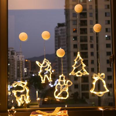 China Creative Practical Creative LED Wall Hanging Dry Battery Window Suction Sucker Lamp Warm Light Embellishment Holliday Lights Christmas Decoration Sucker for sale