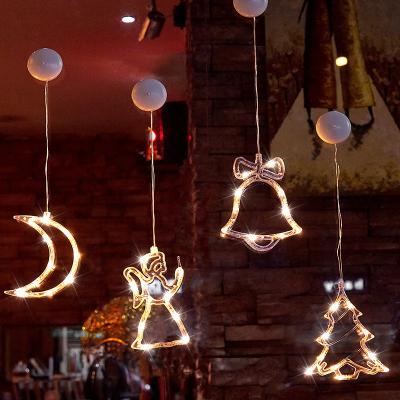 China New Practical Creative Dry Battery Holliday Lights Christmas Decoration Sucker Light Embellishment Window Hanging LED Suction Sucker Lamp for sale