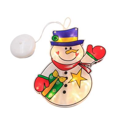 China 2020 Led Tree Light New Arrival Snowman Festival Hallows Decorative Outdoor Waterproof LED Sucker Window Hanging Light for sale