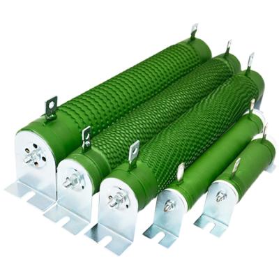 China RG20 high power resistor green lacquer porcelain ceramic braking tube winding 50W-10KW resistance10-90R for sale