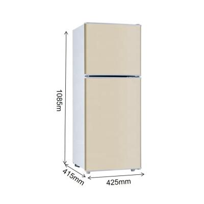 China COMPRESSOR Motorhome Accessories 139L Top-Freezer Double Door Refrigerator Fridge Skd For Passenger Car for sale