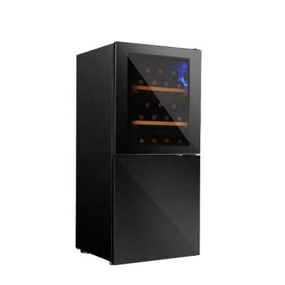 China 108L/131L/146L Commercial Home Appliance Hotel Cabinet Wine Refrigerator No Noise Mini Wine Refrigerator With Wine Rack for sale