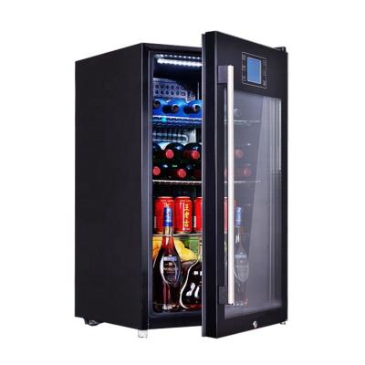 China COMPRESSOR OEM 50L 75L 90L 110L Cold Drink Fridge 2 In 1 Glass Door Beverage Wine Cooler Fridge for sale