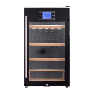 China 33 Bottle China Manufacturer Commercial Wood Single Zone Wine Compressor Cooler Wine Fridge for sale