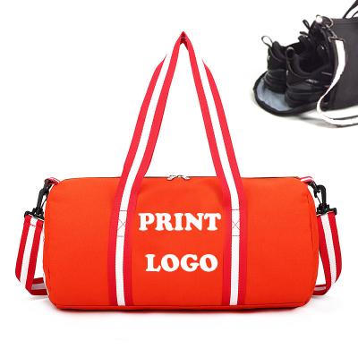 China Custom Fashion Factory Yoga Duffel Bags For Women OEM & ODM Silkscreen Printed Canvas Duffel Bag Gym Women/Men for sale