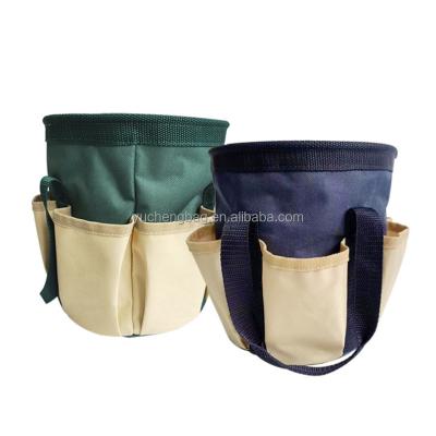 China Custom LOGO Garden Tools Bag Tote Storage Tool Collection/Plant with 6 Pockets Storage Hardware Accessories Around Bottom Garden Tool Bag for sale