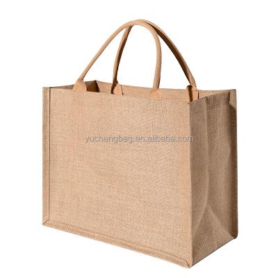 China OEM Handled Customizing Printed 100% Eco-Friendly Ladies Weekend Jute Shopping Bags For Gifts Wrapping for sale