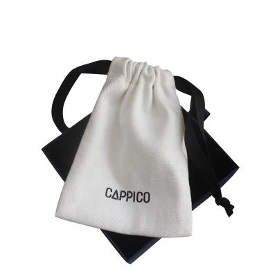 China Recyclable Recycled Small Gifts Packaging Jewelry Storage Woven Silk String Cotton LOGO Print Bags With Logo Drawstring for sale