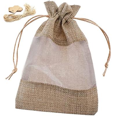 China Reusable Tea Jewelry Favor Drawstring Pouch Burlap Returns Gift Candy Kids DIY Craft Card Burlap Packaging Bag for sale