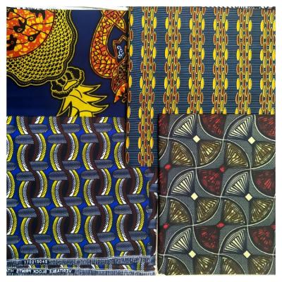 China Medium Weight Brocade Fabric African Wax Print 100% Cotton Ankara Design Dress Fabric for sale