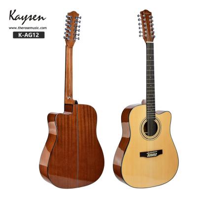 China Flawless Wholesale Musical Instruments 12 Strings Kaysen Acoustic Guitar for sale