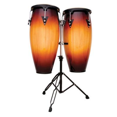 China Durable Colorful Popular Latin Wooden Percussion 10+11inch Conga Drum Set for sale