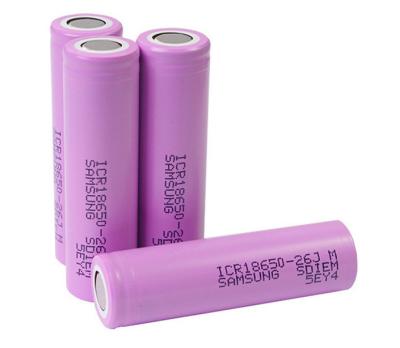 China Ultra High Power Brand ICR18650-26JM Li-ion Battery Cells 3.6V 2600mAh for Art-Tech、Eletric Torch、Electric Razor for sale