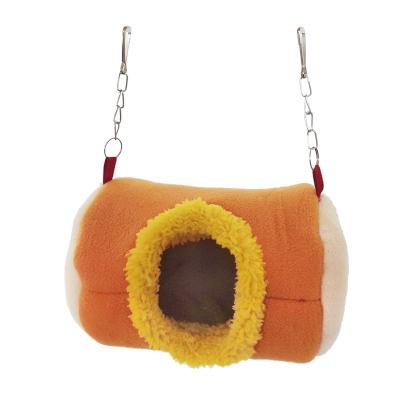 China Large Hole Nest Plush Fleece Small Pet Parrot Viable Warm Soft Hedgehog Bird Hanging Pet Basket Hammock for sale