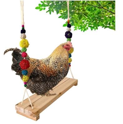 China Super Sized Wooden Hen Swing Chicken Stand Perch Swing Toys Viable For Chickens Bird Parrot Used In The Cage for sale