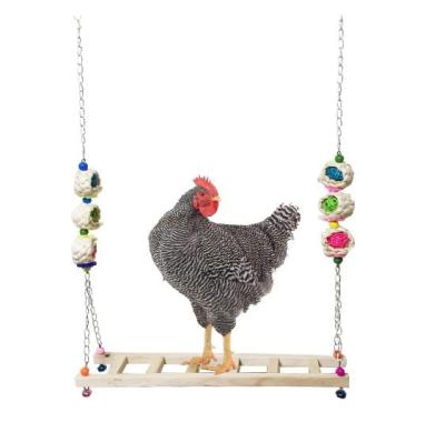 China Viable Wooden Hen Swing Chicken Stand Perch Swing Toys For Chickens Bird Parrot Used In Cage for sale