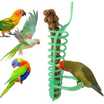 China Plastic Viable Cups Bowl Parrot Pet Feeder Bird Cage Accessories Hanging Chew Toys, Barley Wheat Feeder for sale