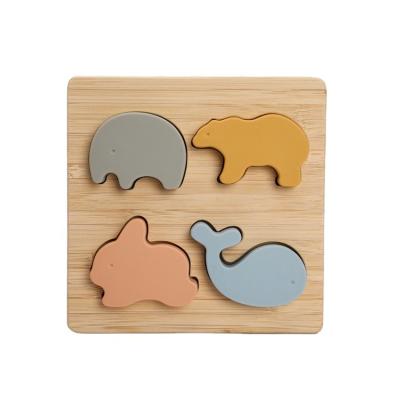 China Baby Shape Silicone Block Toy Animal Puzzle Toy Mat 