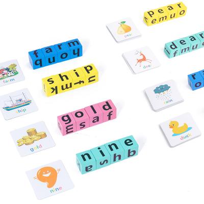 China Brand New Montessori Wooden Toys Factory Price Rainbow Building Block Column Column Preschool Spelling Study Letter for sale