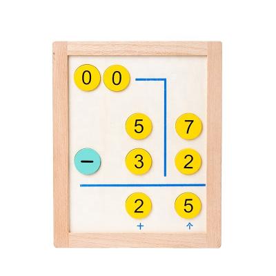 China Wood Two-in-One Wooden Math Learning Board Toy Enlightenment Mathematical Operation Box Painting Numerical Thinking Toy for sale