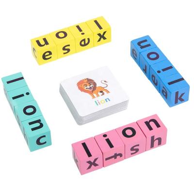 China Brand New Montessori Wooden Toys Factory Price Rainbow Building Block Column Column Preschool Spelling Study Letter for sale