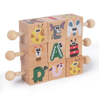 China China Newest Beech Car Custom Funny Bus Density Board + Blocks Wooden Toys Car Bus Building Blocks for sale