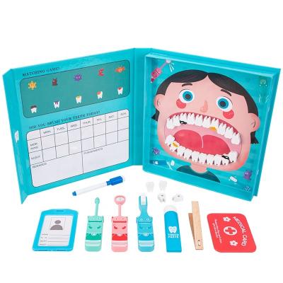 China New design wooden toys montessori set nurse injection tool babty doctor and wooden dentist toys for sale