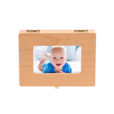 China art & High Quality Collectable Wooden Milk Tooth Storage Box Keepsake Tooth Box Can Hold Photos For Babies for sale