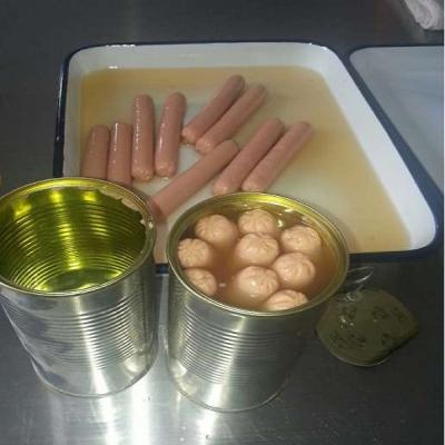 China Preservatives canned pork sausage in brine for sale