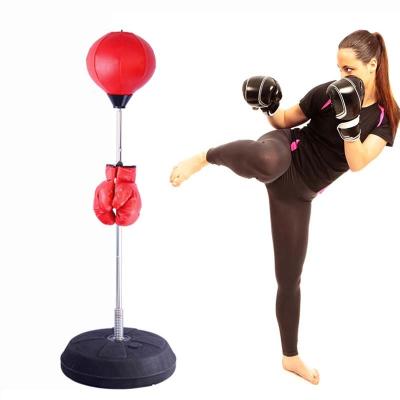 China Hot Adjustable Speed ​​Bag Man Kid Waist Exercise Sales Inflatable Boxing Punching Sandbag With Stand for sale