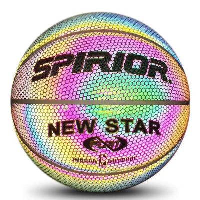 China Basketball Playing EarthShaker Reflective Glowing Luminous Basketball For Night Party HoloHoops Gifts Perfect Toys for sale