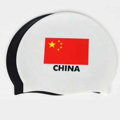 China Mixed-color swim cap customized China logo waterproof swim caps silicone swim cap for sale