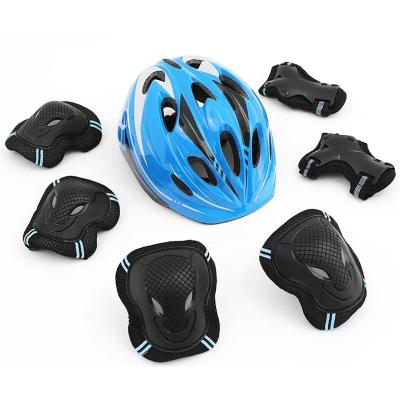 China Hot Selling Bicyle Set Protector Pads Protect Children 7pcs/set Children Sports Scooter Helmet Set Knee and Elbow Pads for sale