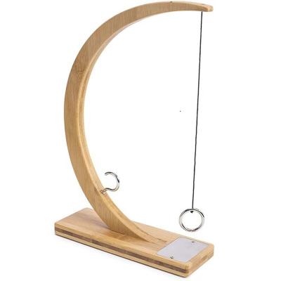 China Wood+Metal Tiki Toss Ring Toss Game for Adults and Kids Crochet and Ring Games with String and 13 Inch Desktop Edition Hooks for Indoor Use for sale