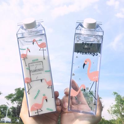 China Hot Selling Milk Carton Sports Household Products Milk Carton Box Cheap Square Shape Plastic Transparent Clear Water Bottle for sale