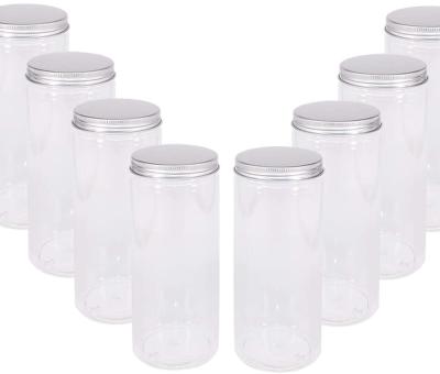 China 20 Ounces Sustainable 600ML Widely Use Clear Straight Cylinders Homemade Plastic Jars And Dry Goods Kitchen Storage for sale